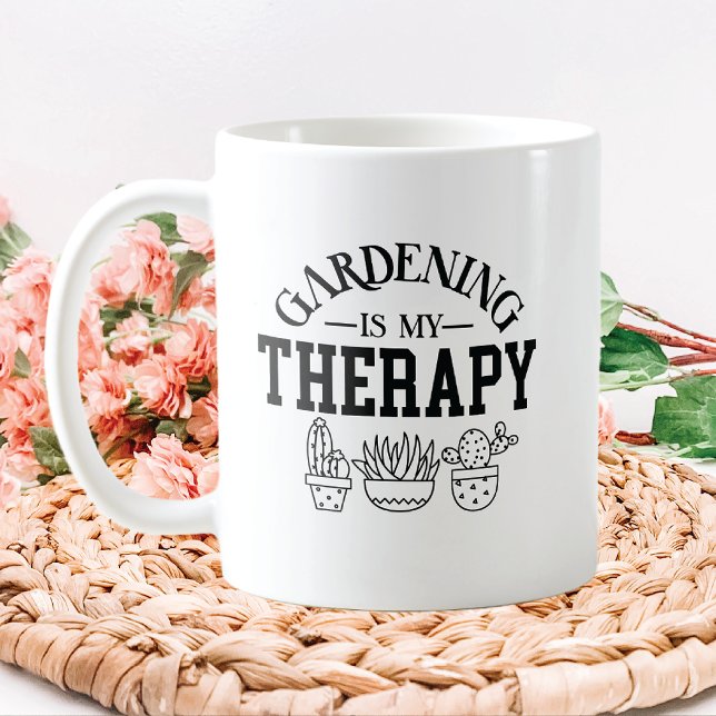 Caneca De Café Terapia de jardinagem (Criador carregado)
