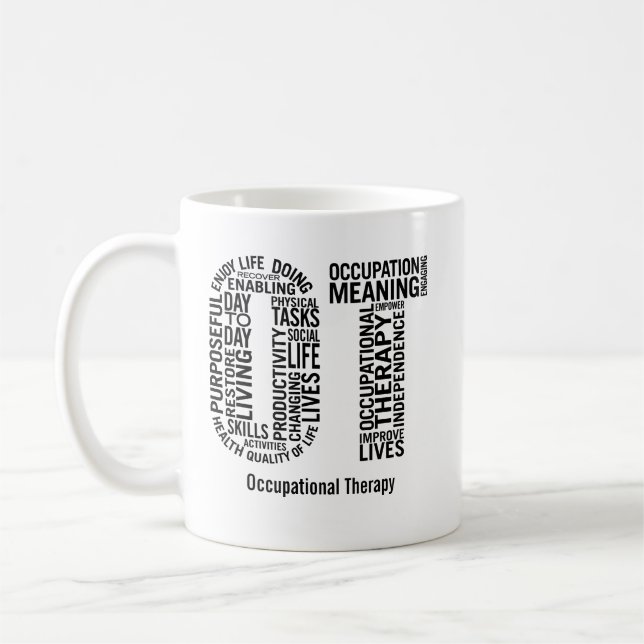 Caneca De Café Terapia ocupacional personalizada OT (Esquerda)