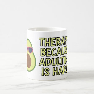 Caneca De Café Terapia porque adultar é duro