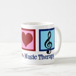 Caneca De Café Terapista Bonita de Terapia Musical Peace Love