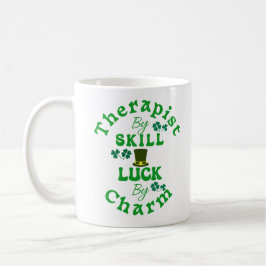 Caneca De Café Terapista por Skill, Sorte de Charm St Patricks