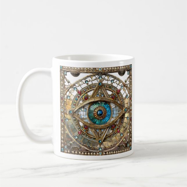 Caneca De Café Terceiro Olho Vidro Ornamentado (Esquerda)