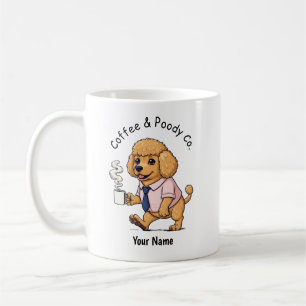Caneca De Café Terno de Negócios Cachorro Brinquedo Poodle Engraç