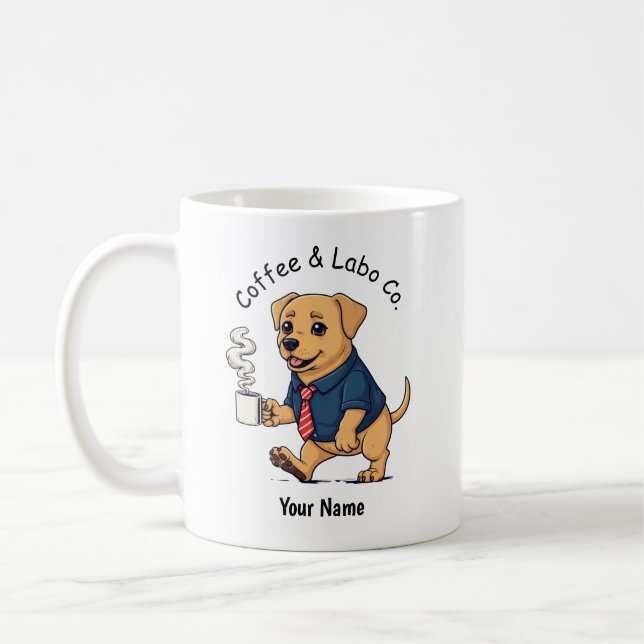 Caneca De Café Terno de Negócios de Cachorro Labrador Retriever E (Esquerda)