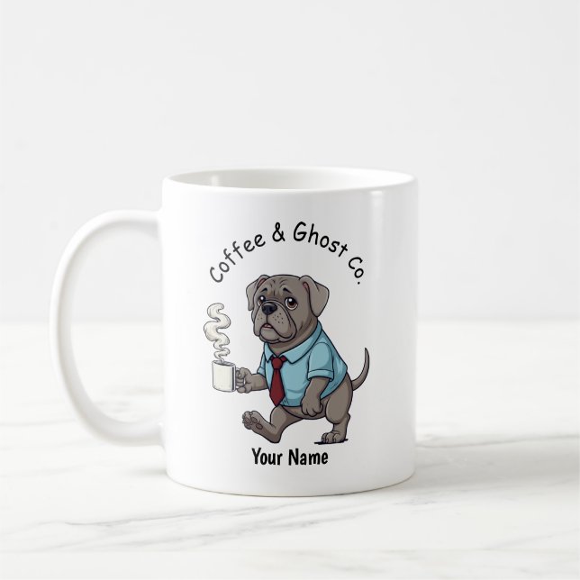 Caneca De Café Terno de Negócios de Cachorro Weimaraner Engraçado (Esquerda)