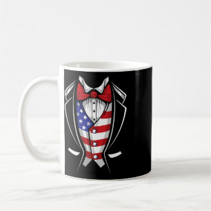 Caneca De Café Terno Usa Tuxedo Patriótico 4 De Julho Bandeira Am