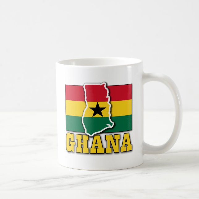 Caneca De Café Terra da bandeira de Ghana (Direita)