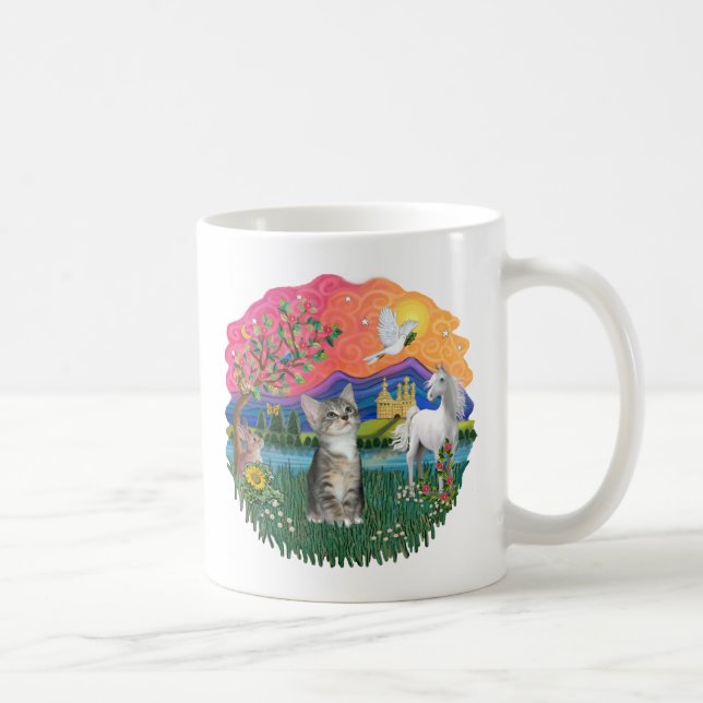 Caneca De Café Terra da Fantasia (ff) - Gatinho (gato malhado pra (Direita)