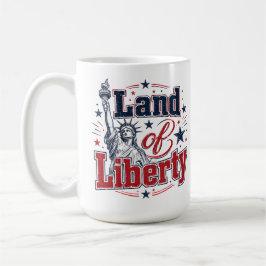Caneca De Café Terra da Liberdade – Patriótico 4 de Julho