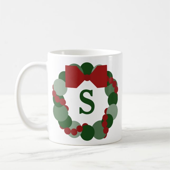 Caneca De Café Terra de Natal moderna com Monograma (Esquerda)