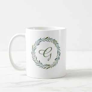 Caneca De Café Terra do Monograma Verde