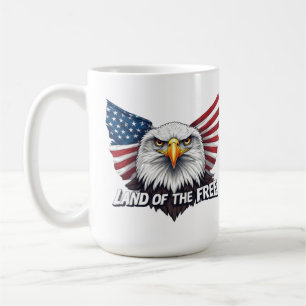 Caneca De Café Terra dos Livres, Bandeira Americana Patriótica