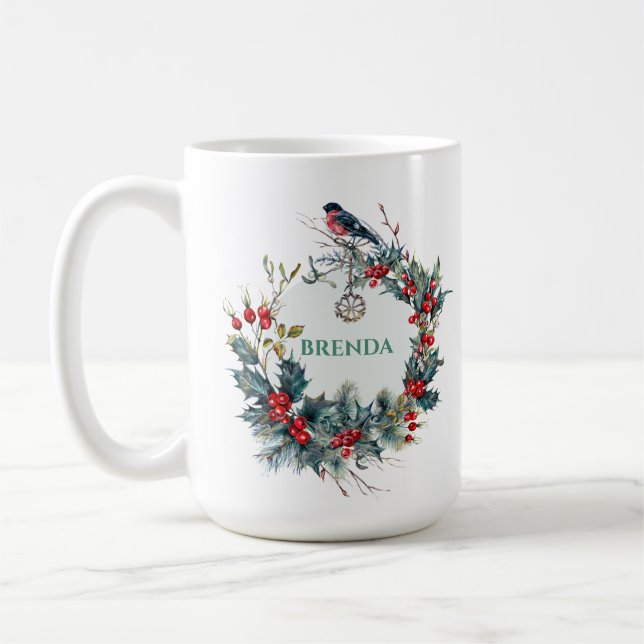 Caneca De Café Terra Natal e Robin Vermelho com Monograma (Esquerda)