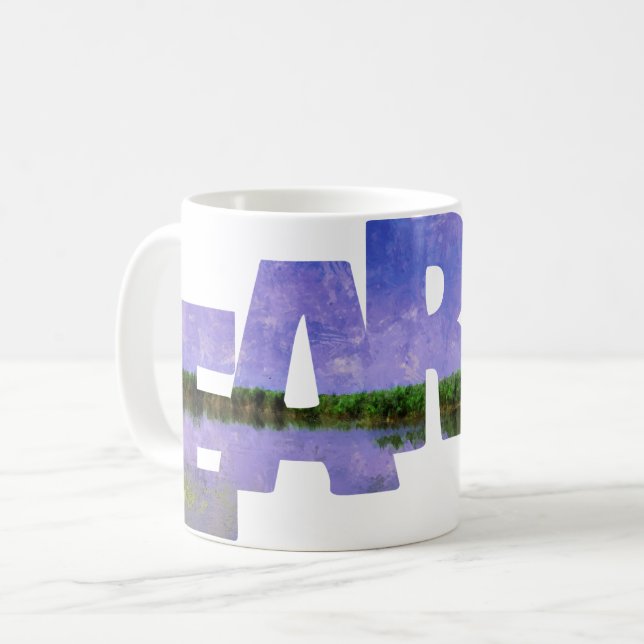 Caneca De Café Terra Nosso Céu Azul de Verão Doméstico e Água (Frente Esquerda)