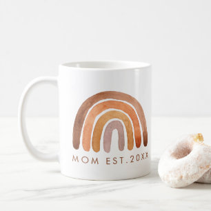 Caneca De Café Terra Tone Boho Rainbow Mãe