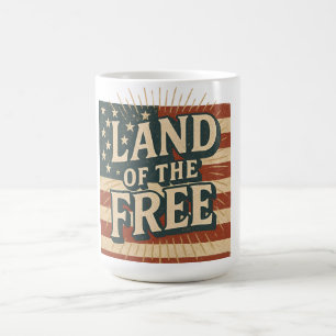 Caneca De Café Terra Vintage dos EUA Dia da Independência Livre