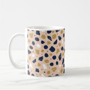 Caneca De Café Terraço Orgânico Moderno Mosaico de Pedra Abstra