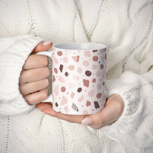 Caneca De Café Terraço Orgânico Moderno Mosaico de Pedra Abstra