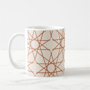 Caneca De Café Terracota Geometria de Marfim