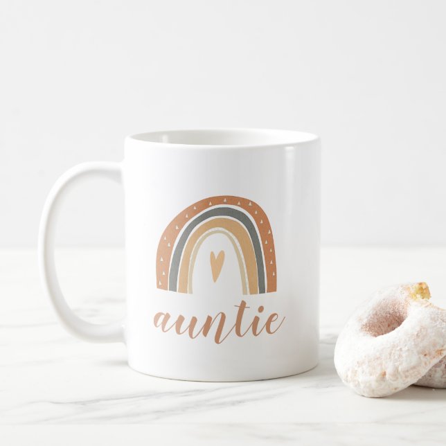 Caneca De Café Terracotta Bohemian Rainbow Cute Script (Com Donut)