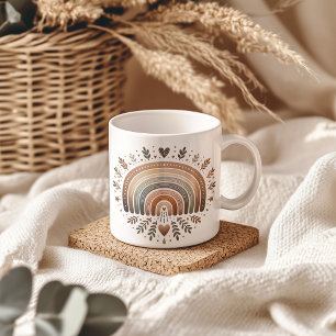 Caneca De Café Terracotta Boho Rainbow Mug