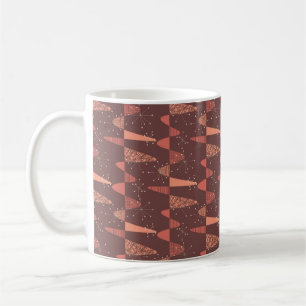 Caneca De Café Terracotta cores ondas e estrelas padrão sem cost