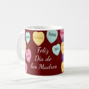 Caneca De Café Terracotta e White Love Words Dia de as mães Lati