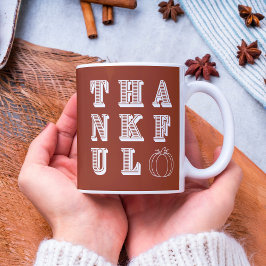 Caneca De Café Terracotta Minimalista Moderno Agradecido