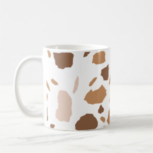 Caneca De Café Terrazo Marrom e Bege Claro