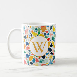 Caneca de Café Terrazzo - Design de Monograma Colo