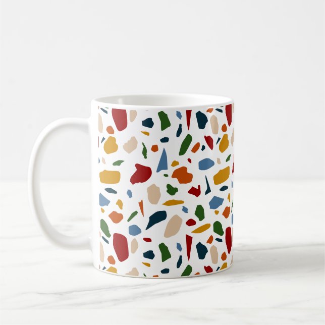 Caneca De Café Terrazzo Pattern Colorful (Esquerda)