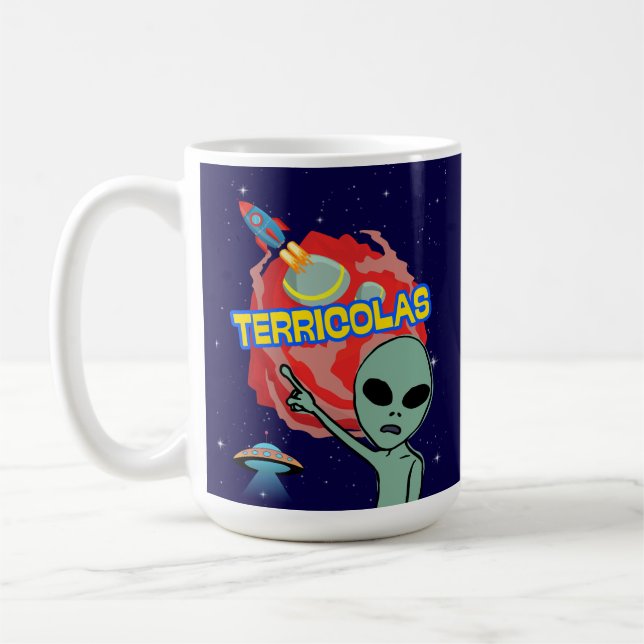 Caneca De Café terricolas - medo alienígena dos humanos (Esquerda)