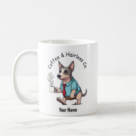 Caneca De Café Terrier Americano Sem Pelos Engraçado no Terno Caf