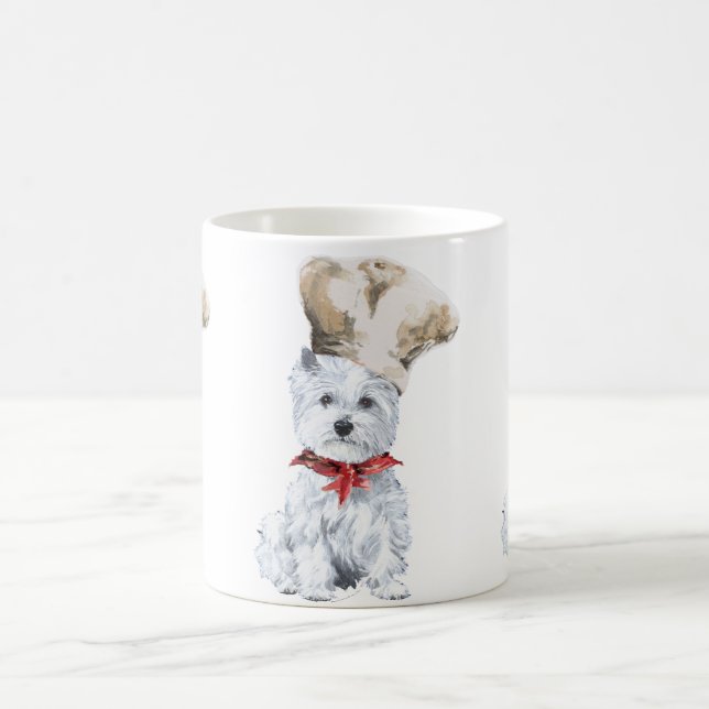 Caneca De Café Térrier Branco do West Highland Chef (Centro)