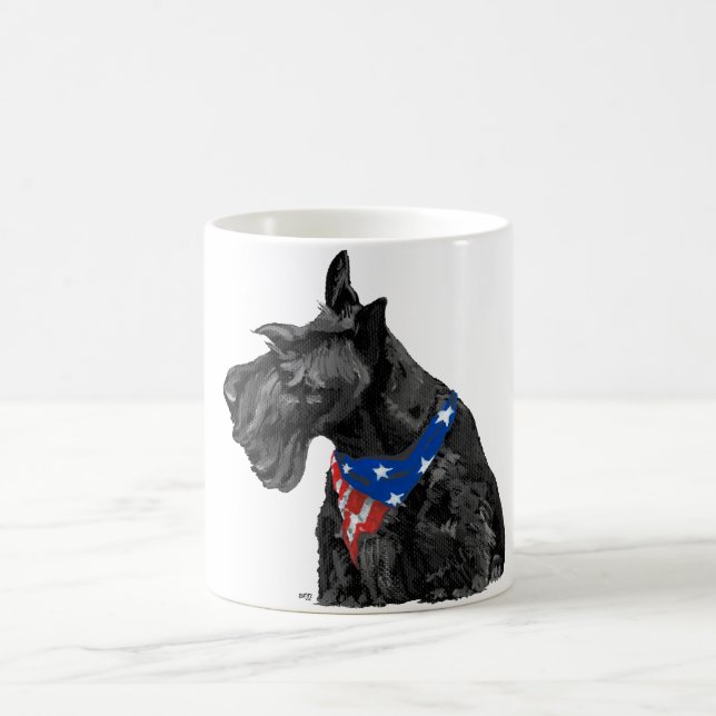 Caneca De Café Terrier Escocês Curioso Patriótico (Centro)