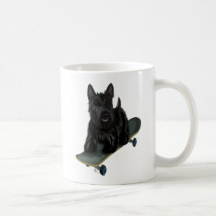 Caneca De Café Terrier escocês e skate