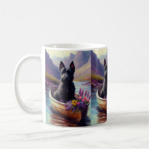 Caneca De Café Terrier escocês em um remo: uma aventura cênica