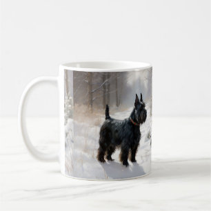 Caneca De Café Terrier escocês que deixe nevar o Natal