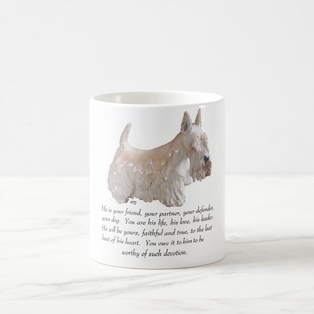 Caneca De Café Terrier Escocês Wheaten - Cão MACHO (Centro)