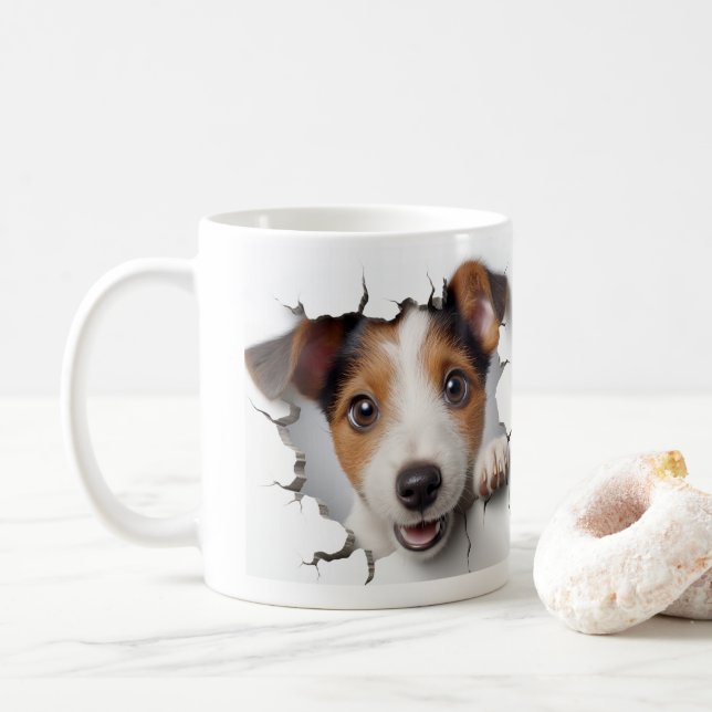 Caneca De Café Terrier Jack Russell   (Com Donut)