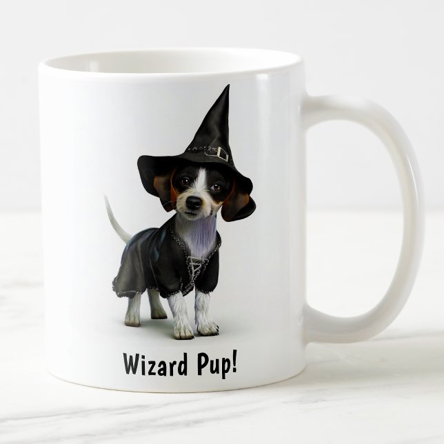 Caneca De Café Terrier Jack Russell Bruxa Personalizável (Criador carregado)