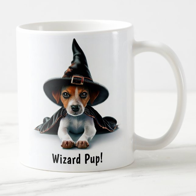 Caneca De Café Terrier Jack Russell Bruxa Personalizável (Criador carregado)