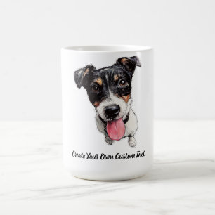 Caneca De Café Terrier Jack Russell Crie Seu Próprio Texto Person