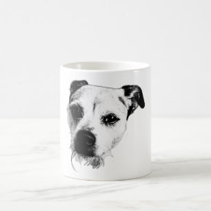 Caneca De Café Terrier Mix Close-up Monocromo Mug