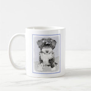 Caneca De Café Terrier tibetano que pinta - arte original bonito