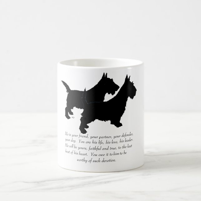 Caneca De Café Terriers Escoceses Lembrança - CÃES machos (Centro)