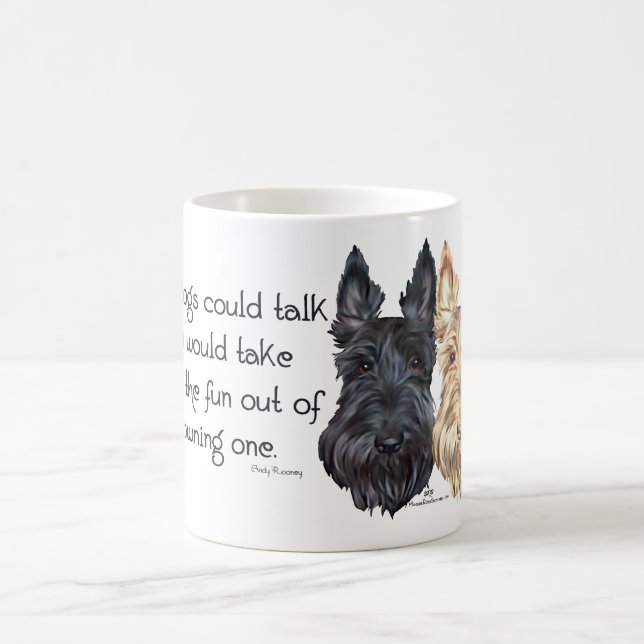 Caneca De Café Terriers Escoceses Pretos e Trigo (Centro)