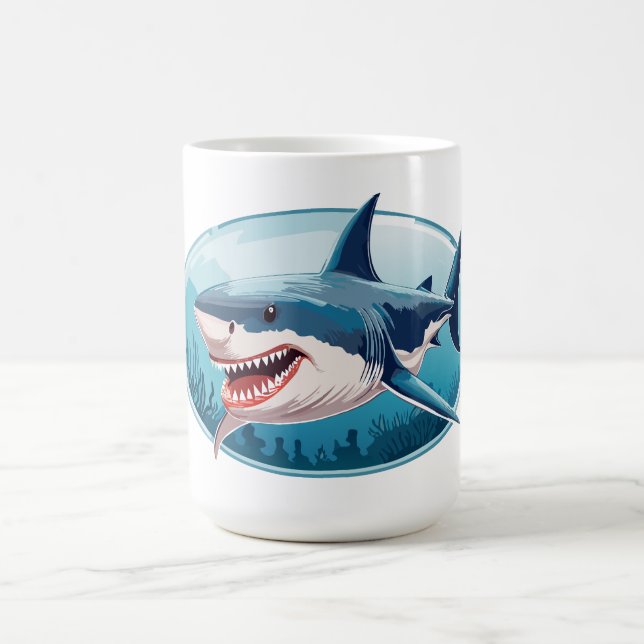 Caneca De Café Terrifying Shark (Centro)