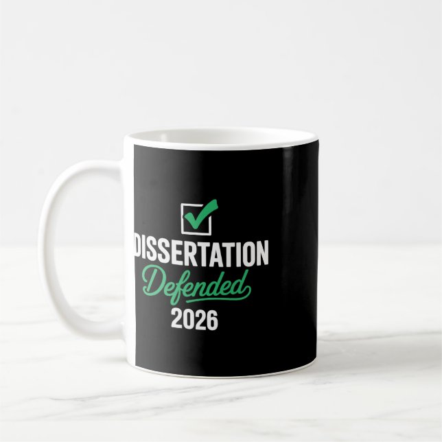 Caneca De Café Tese Defendida 2026 Para Doutorado Phd Edd (Esquerda)