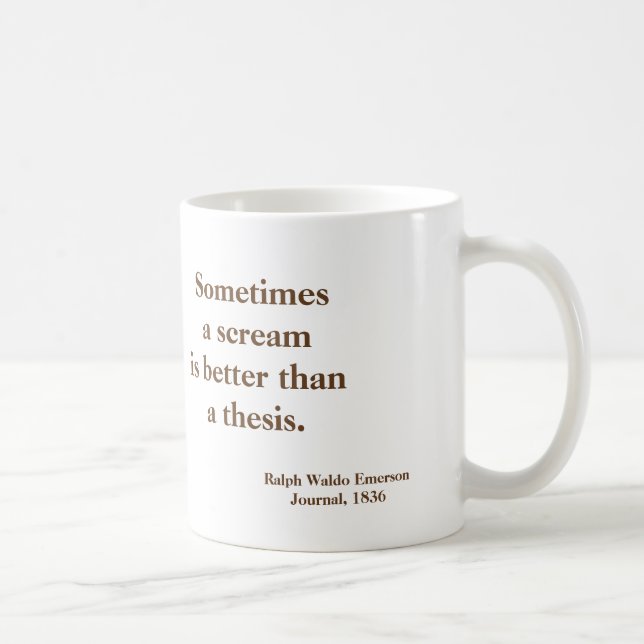 Caneca De Café Tese do gritar de Emerson engraçada - imagem no (Direita)